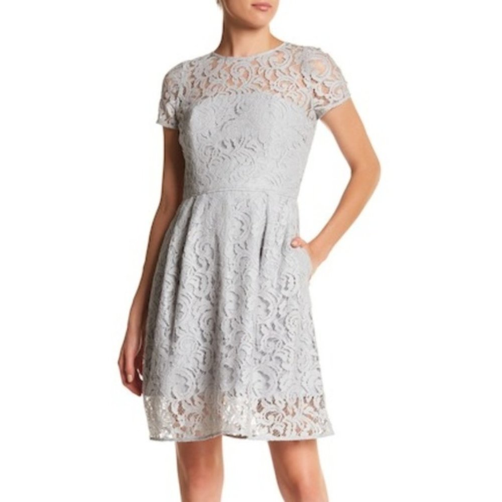 J.Crew Alisa Dress In Leave COLOR : GREY